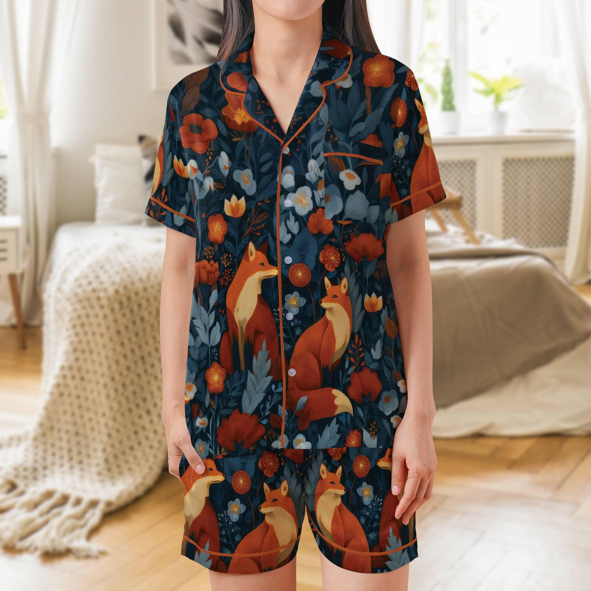 Pigiama Donna Harry Bear In Cotone Con Bradipo Dormiente E Cuori – Viola Lilla, Manica Corta