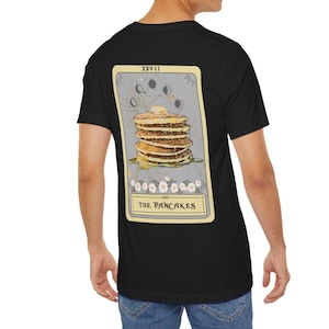 Camiseta com carta de tarô Pancakes, estampa traseira, camiseta Pancakes Lover Breakfast