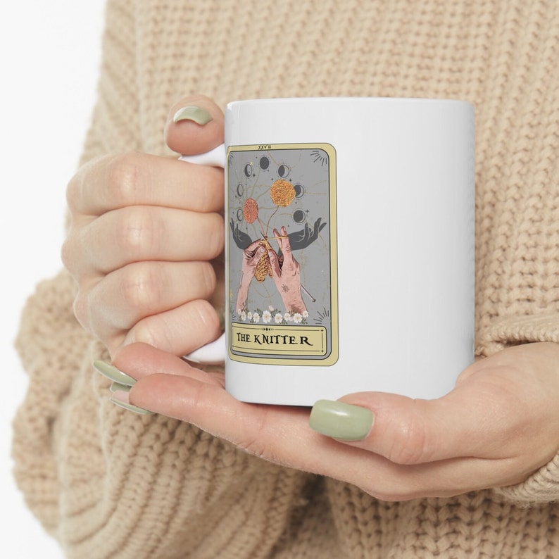 Knitter Mug The Knitter Tarot Card Mug, Knitters Pride Gifts Mug Gift for Knitter Mug Knitter Gift for Knitter, Knitters Gift Mug image 4