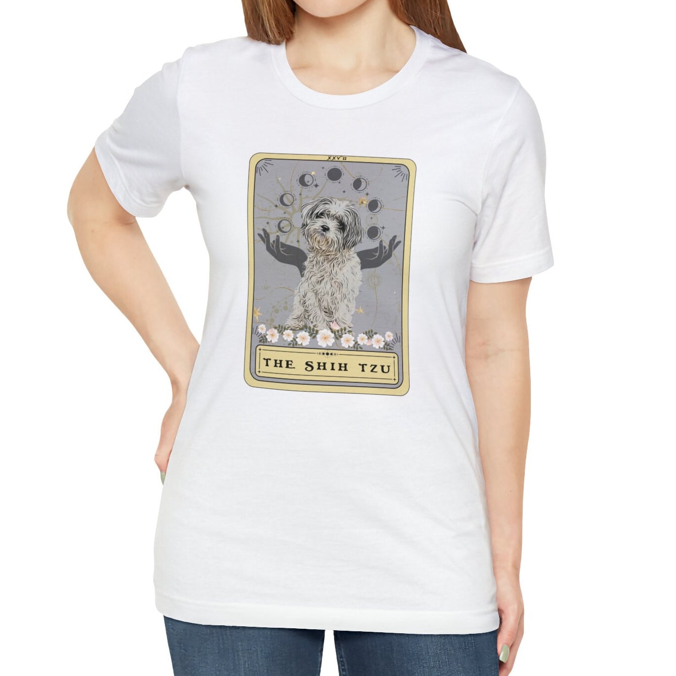 ULTRABASIC Women’s Shih Tzu Mom Graphic Tee – V-Neck Eco-Friendly T-Shirt For Dog Lovers, Limited Edition