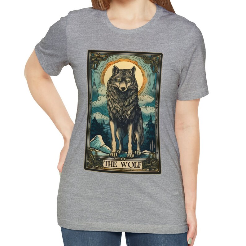 The Wolf Tarot Card Shirt, Wolf Shirt, Wolves Lover Gifts Wolf Gifts Athletic Heather