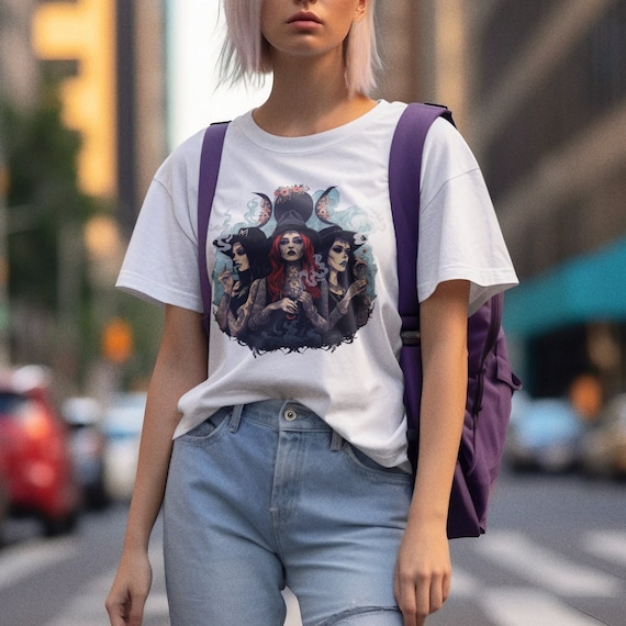 Stoner Witch Coven Shirt, Stoner Gifts Weed Tshirt Triple Moon Cannabis Witchy Shirt Stoner Coven Tee