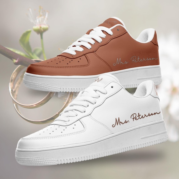 Custom Bride and Groom Matching Sneakers Personalized Terracotta Wedding Matching Shoes