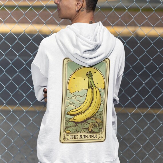 Banana Tarot Card Hoodie: Fruit Lover Pullover Sweatshirt - Etsy