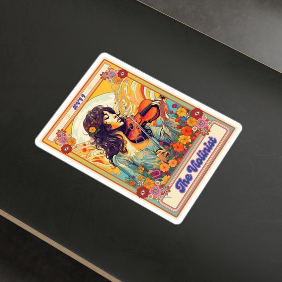 The Violinist Tarot Card Sticker: Violin Player Waterproof Music