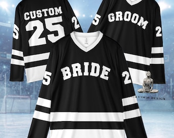 Bride and Groom Hockey Jersey Matching Bride Groom Shirts Hockey Wedding Mr and Mrs Matching Jerseys