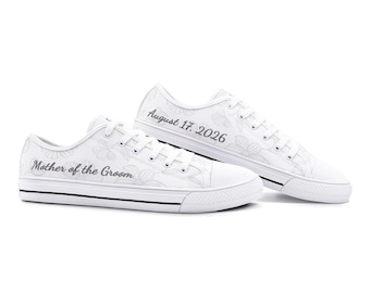 Sneakers moeder van de bruidegom: gepersonaliseerde canvas trouwschoenen
