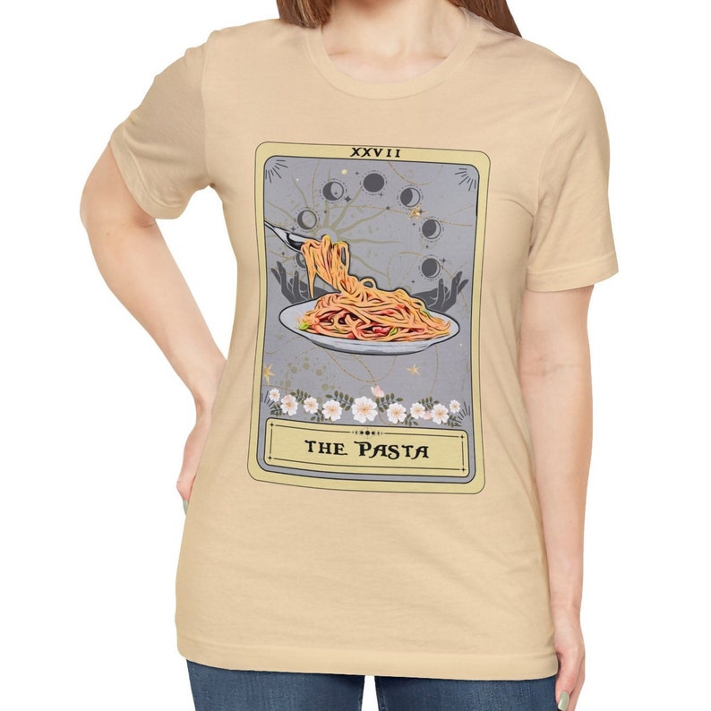 The Pasta Tarot Card Shirt, Pasta Shirt Spaghetti Lover Gifts Pasta Gifts Foodie Shirt Italian Food Lover T-shirt Spaghetti Tee Soft Cream