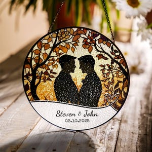 Personalized Name Lesbian Wedding Ring Dish, Rectangle Wooden Tray