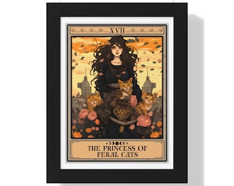 The Princess Of Feral Cats Framed Print, Feral Cat Rescue Cat Shelter Gifts