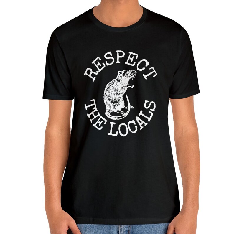 Rat Shirt, Respect The Locals Rat TShirt, Funny Rat T-shirt Vintage Style Rat Tee Rat Lover Gifts New York City Shirt Black
