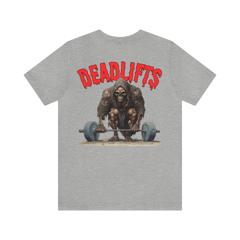 Kreuzheben Shirt, BACK PRINT Gewichtheben Shirt Gym T-shirt Geschenk für Gym Rats Crossfit Tee Athletic Heather