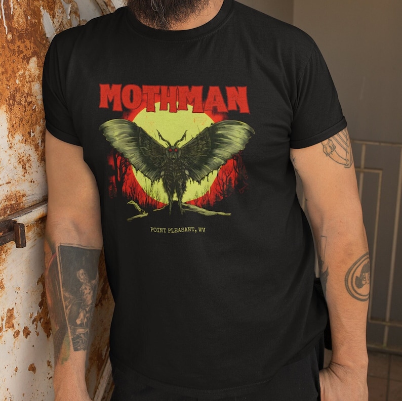 Mothman Shirt Cryptid Tshirt Cryptozoology West Virginia Mothman Tee Gift image 1