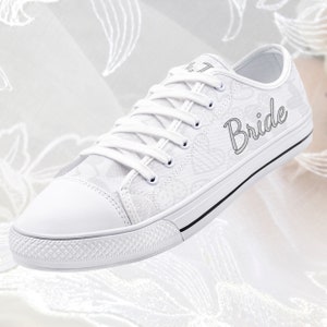 Custom Bride Sneakers, Personalized Bride Shoes for Wedding Sneakers Unisex Low Top Canvas Shoes Personalized Bridal Shoes for Wedding