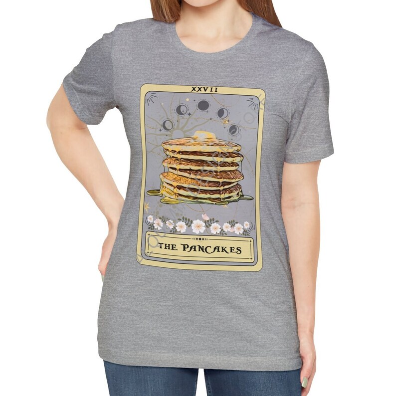 Pancake Shirt, The Pancakes Tarot Card Shirt, Pancakes Lover T-shirt Breakfast Shirt Athletic Heather
