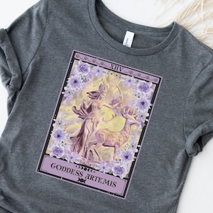 Déesse Artemis Tarot Card Shirt, chemise de déesse Artemis, chemise de déesse grecque, t-shirt de déesse Artemis, t-shirt de mythologie grecque