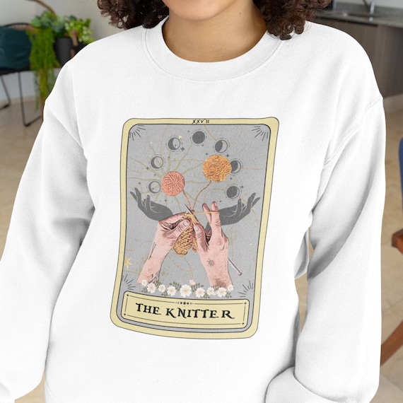 Knitter Tarot Card Sweatshirt Knitter Sweatshirt Knitting sweat shirt with Tarot Card design The Knitter Grifts