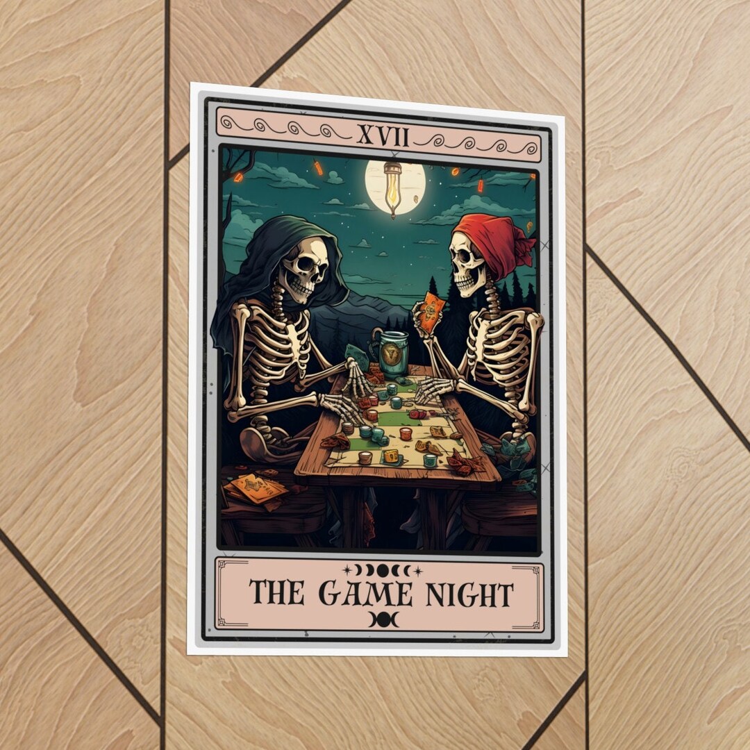 Game Night Tarot Card Art Print: Spooky Board Game Room Poster - Etsy