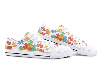 Puzzle Sneakers Low Top Canvas Puzzle Shoes - Etsy