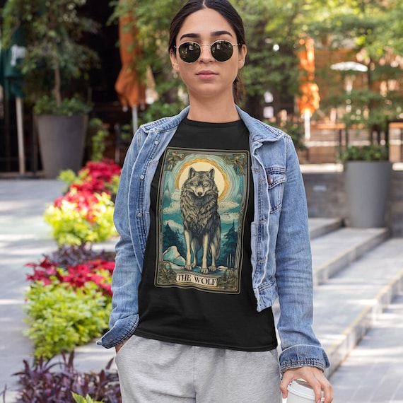 The Wolf Tarot Card Shirt, Wolf Shirt, Wolves Lover Gifts Wolf Gifts