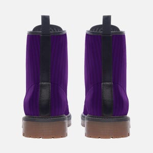 Purple Combat Boots Purple Stripped Vegan Leather Boots image 7
