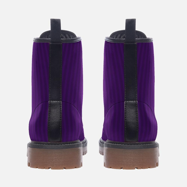 Purple Combat Boots Purple Stripped Vegan Leather Boots image 7