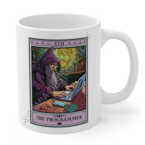 Programmer Mug, The Programmer Tarot Card Mug, Programmer Gift for Coder Gifts, Computer Geek Coder Mug Programmer Coffee Mug image 3