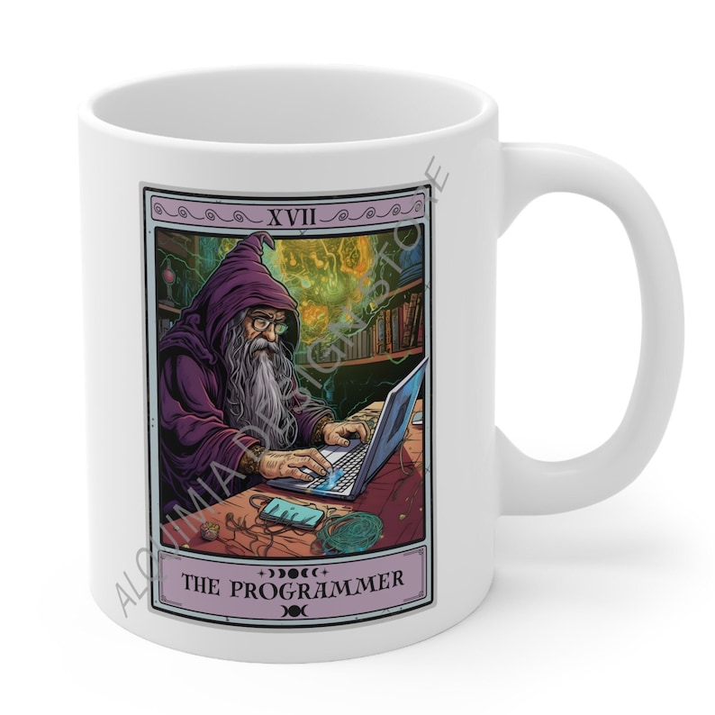 Programmer Mug, The Programmer Tarot Card Mug, Programmer Gift for Coder Gifts, Computer Geek Coder Mug Programmer Coffee Mug image 3