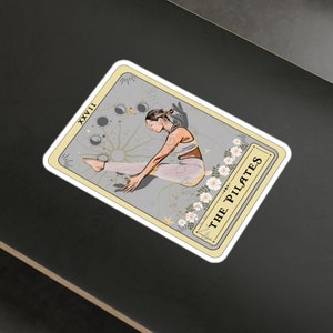 Pegatinas de Pilates, Carta del Tarot de Pilates, Vinilo de 7,6 x 10 cm, Resistente al agua y a los rayos UV. imagen 5
