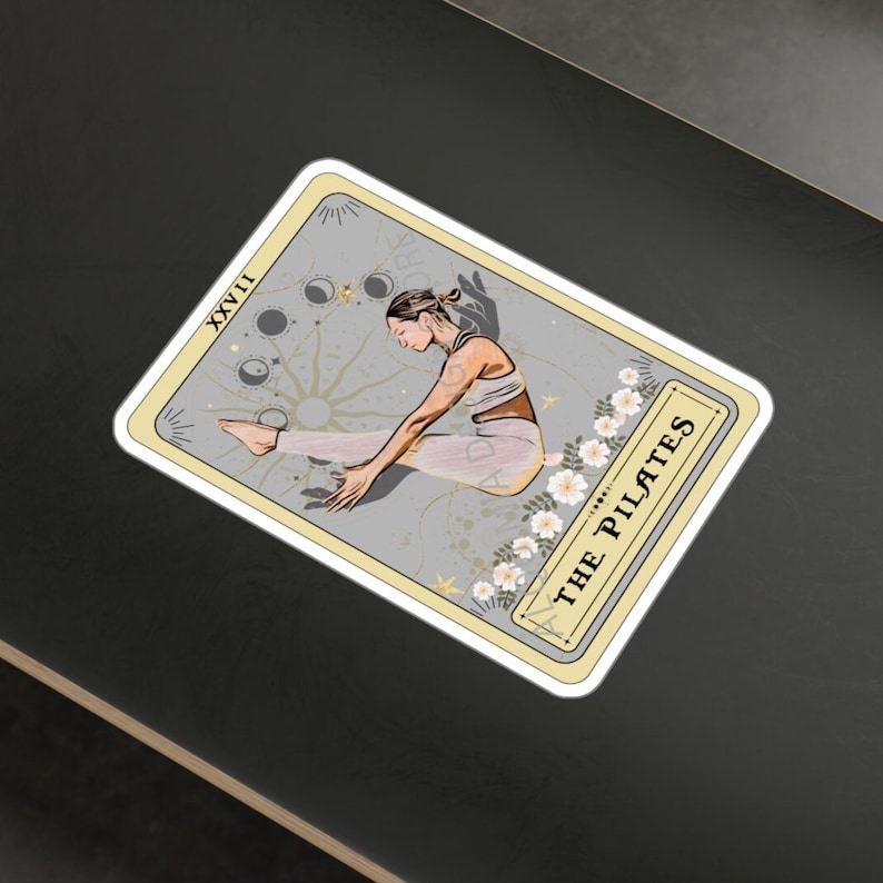 Pegatinas de Pilates, Carta del Tarot de Pilates, Vinilo de 7,6 x 10 cm, Resistente al agua y a los rayos UV. imagen 5