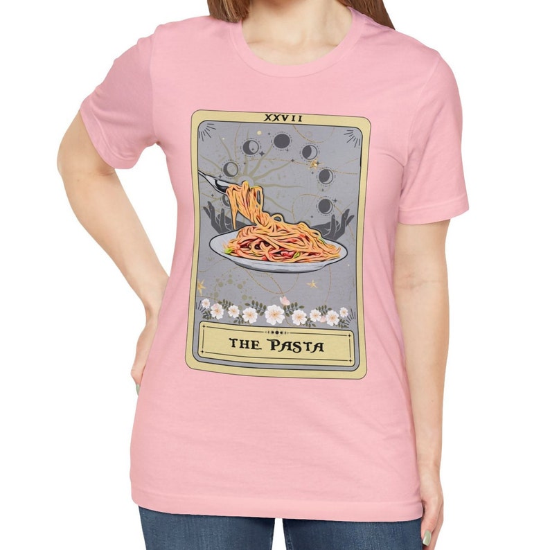 The Pasta Tarot Card Shirt, Pasta Shirt Spaghetti Lover Gifts Pasta Gifts Foodie Shirt Italian Food Lover T-shirt Spaghetti Tee Pink