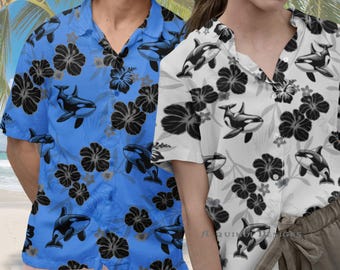 Orca Hawaiian Shirt: Ocean Life Button-Down Shirt