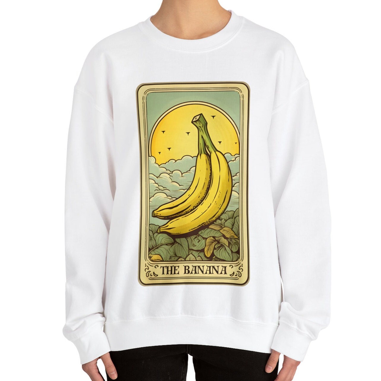 Banana Sweatshirt, the Banana Tarot Card Sweatshirt, Banana Lover