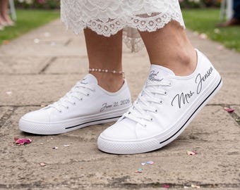 Wedding Sneakers, Bridal Sneakers, Bride and Groom Matching