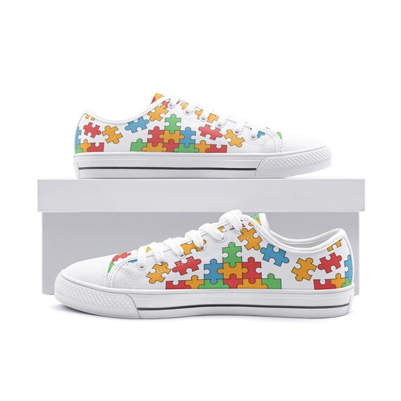 Puzzle Sneakers Low Top Canvas Puzzle Shoes - Etsy