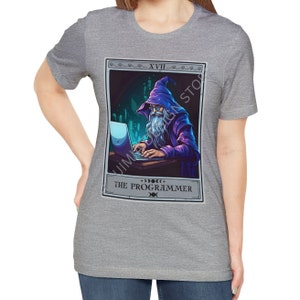 The Programmer Tarot Card Shirt, Programmer T-shirt Wizard Programmer Coder Shirt Computer Geek Software Engineer Gifts Programmer Gift Athletic Heather