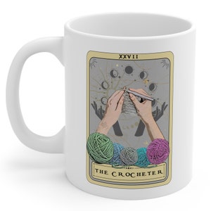 Crocheter Gift, The Crocheter Tarot Card Mug Gift For Crocheting Crochet Lover Gifts Crochet Tarot Mug image 2