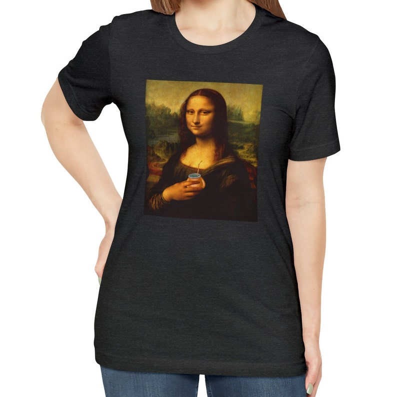 T-shirt Graphique Mona Lisa Fumeur Taille 3XL Noir - Neuf Avec étiquettes, Marque SZ