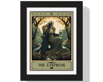 La emperatriz Tarot Card Impresión enmarcada, Tarot Decoración Enmarcada Tarot Card Art Print Tarot Card Print Poster