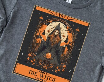 Heks shirt, het WitchTarot kaart shirt, heks shirt heks Halloween shirt, magische Wicca heidense kleding, heksen shirt, hekserij kleding