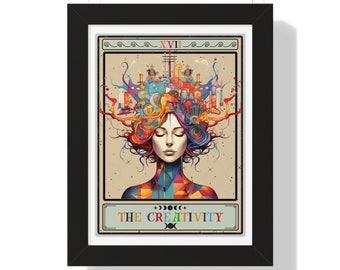 Créativité Art mural la créativité carte de Tarot encadré impression écrivain Art mural peintre cadeaux personne créative cadeaux peinture