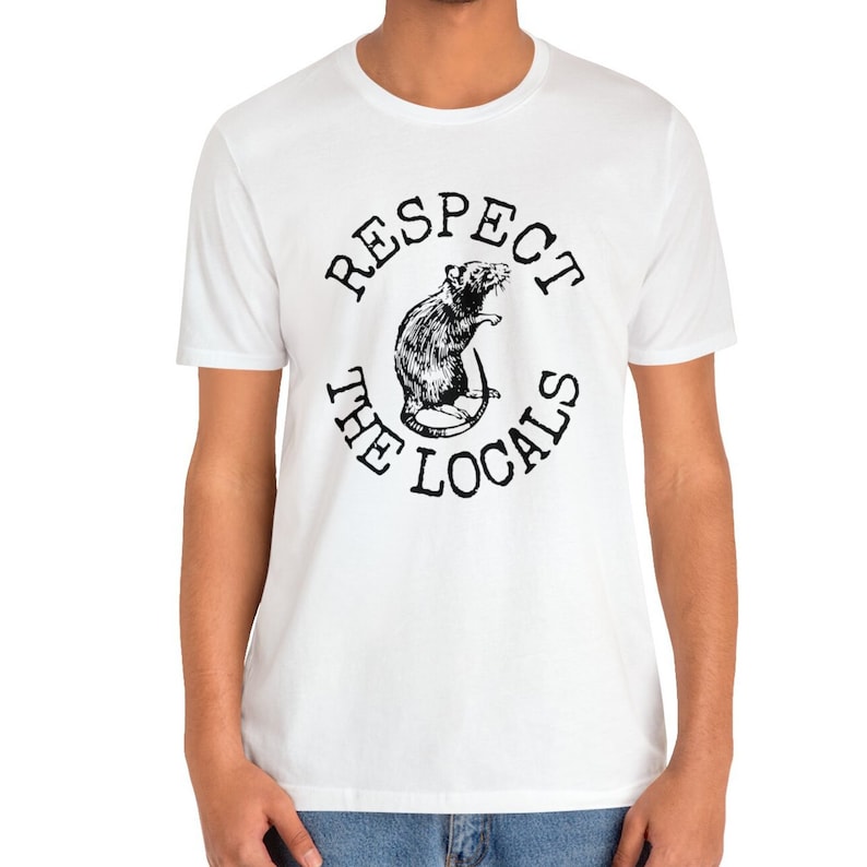 Rat Shirt, Respect The Locals Rat TShirt, Funny Rat T-shirt Vintage Style Rat Tee Rat Lover Gifts New York City Shirt White