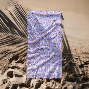 Personalized Beach Towel: Custom Name, Summer Gift