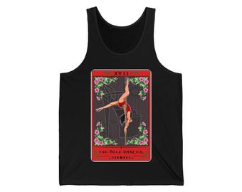 Camiseta de tirantes de algodón con diseño de tarot de bailarina de pole dance