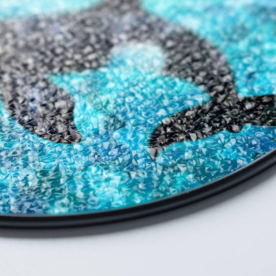 シャチのステンドグラスサンキャッチャー：海のアート窓飾り - Etsy 日本