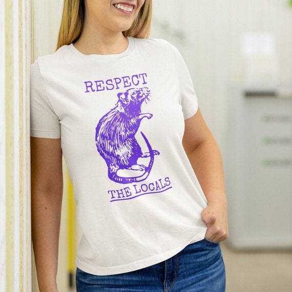 Respect The Locals Rat Shirt, Funny Retro Rat T-shirt Vintage Rat Tee Rat Lover Gifts