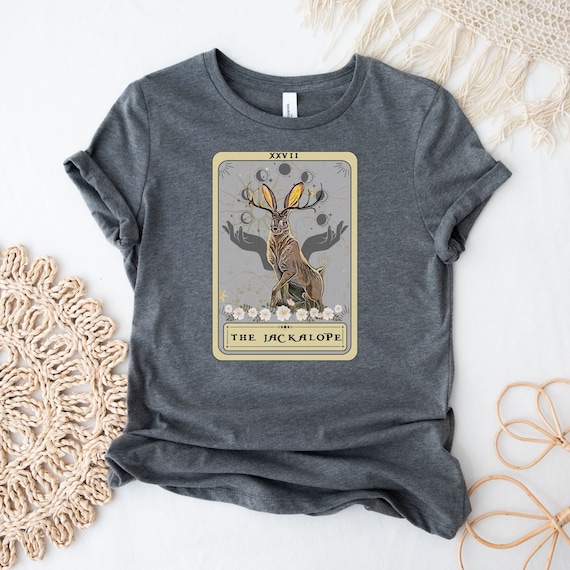 Jackalope Shirt JackalopeTarot Card Shirt Cryptozoology Shirt Jackalope Hat Tarot Card Monster Legend Tee shirt Cryptid Tee Cryptidcore