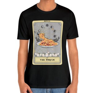 The Pasta Tarot Card Shirt, Pasta Shirt Spaghetti Lover Gifts Pasta Gifts Foodie Shirt Italian Food Lover T-shirt Spaghetti Tee Black