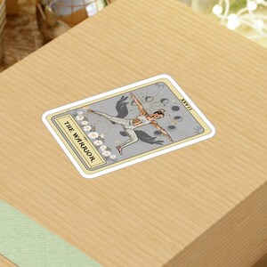 Yogaklistermärken, Krigarens Tarotkortsklistermärke 7,5 cm x 10 cm vinylklistermärke Vattentätt UV-resistent yogaklistermärke bild 4