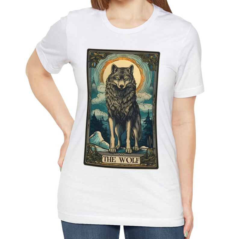 The Wolf Tarot Card Shirt, Wolf Shirt, Wolves Lover Gifts Wolf Gifts White